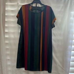 SHEIN Colorful Striped Short Sleeve Dress